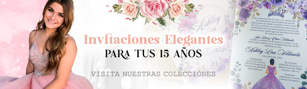 Adquiere las mas hermosas y elegantes invitaciones para quinceañera